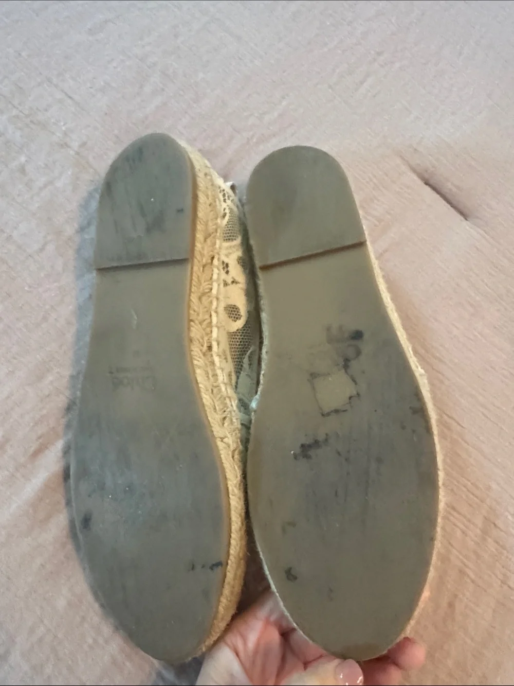 Chloé Woody Lace Espadrille Flats Ivory Size 38